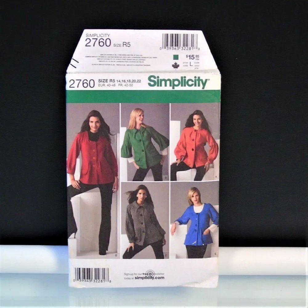 Sewing Pattern Simplicity 2760 Misses Jacket